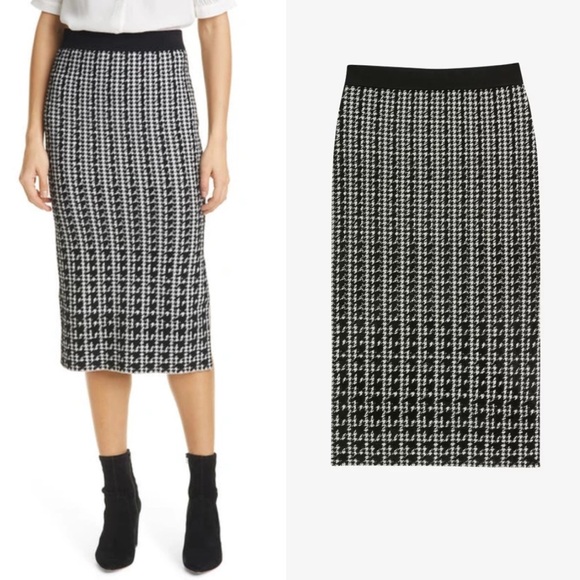 Ted Baker Dresses & Skirts - TED BAKER Atlassy houndstooth jacquard midi skirt size 2 (medium)